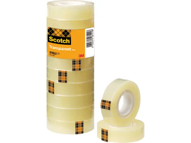 Plakband Scotch 508 15mmx33m transparant 10 rollen
