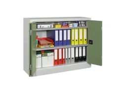 Vouwdeurkast 1000x1200x400mm 2legborden Verzinkt Ral7035 Front Ral6011