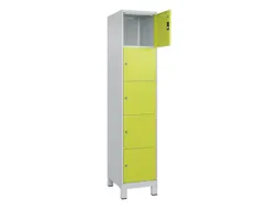 lockerkast,HxBxD 1950x400x500mm,1x5vakken,vak B 400mm,cil.-slot,voeten