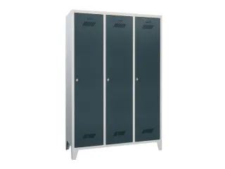 lockerkast,HxBxD 1850x1200x500mm,3vak,RAL7035,front RAL5010 - 2