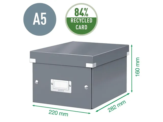 Opbergbox Click & Store 220x160x282mm Wit 84% gerecycled karton