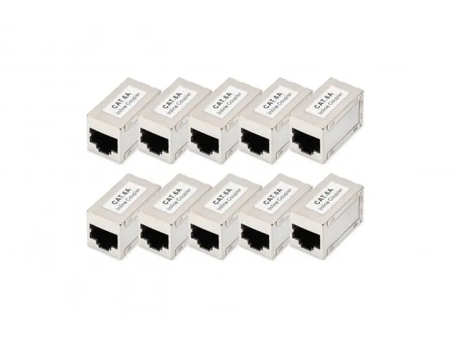 Modulaire CAT6A-koppeling, volledig afgeschermd van RJ45 naar RJ45 10s