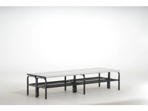 dubbele zitbank,HxL 450x1500mm,alu. lijsten,frame poedercoat.,RAL7016