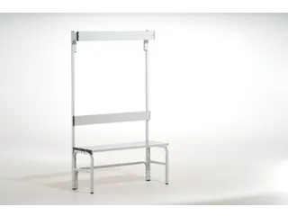 omkleedbank,HxLxD 1650x1015x375mm,alu. lijsten,frame RVS RAL7035 - 3