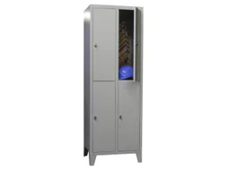 lockerkast,HxBxD 1850x600x500mm,2x2vakken,RAL7035,front RAL7035