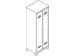 garderobekast,HxBxD 1850x600x500mm,2vak,RAL7035,front RAL7016