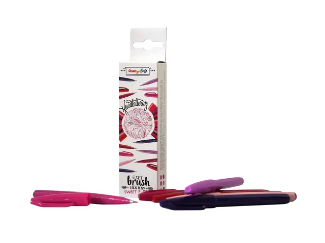 Brushpen Pentel Sign SES15C etui Sweet Flora 6 kleuren