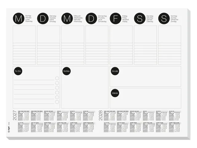 Designonderlegger Sigel week- planner A3 27/28 42x29,7cm 30 vel met to