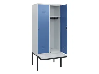 locker met bank,HxBxD 1950x800x815mm,2vak,vak B 400mm,cil.-slot - 2