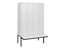 locker met bank,HxBxD 1950x1200x815mm,4vak,vak B 300mm,cil.-slot