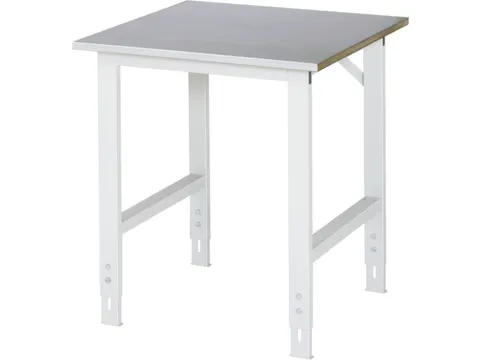 werkbank,HxBxD 760-1080x750x800mm,houtblad,m. zinklaag