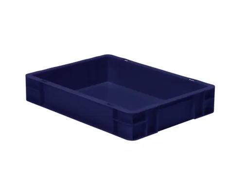 Euronorm-stapelbak 7l 75x400x300mm Wanden/bodem Gesloten Blauw