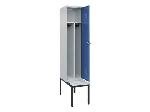 locker met bank,voor scheiding van kleding,HxBxD 2120x400x815mm,1vak