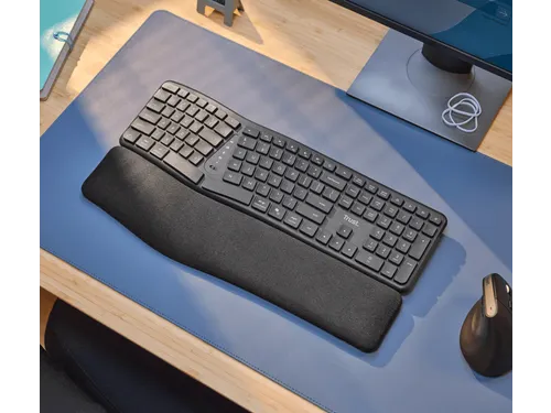 Trust Keyra Draadloos Ergonomisch Toetsenbord Zwart QWERTY US