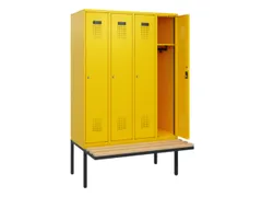 locker met bank,HxBxD 1950x1200x815mm,4vak,vak B 300mm,cilinderslot