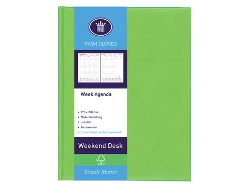 Agenda 2027 Ryam Weekplan Weekend Desk Lazio 7dagen/2pagina's assorti