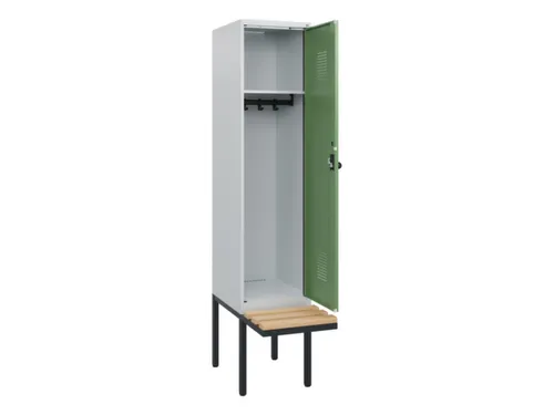 locker met bank,HxBxD 1950x400x815mm,1vak,vak B 400mm,draaigrendel