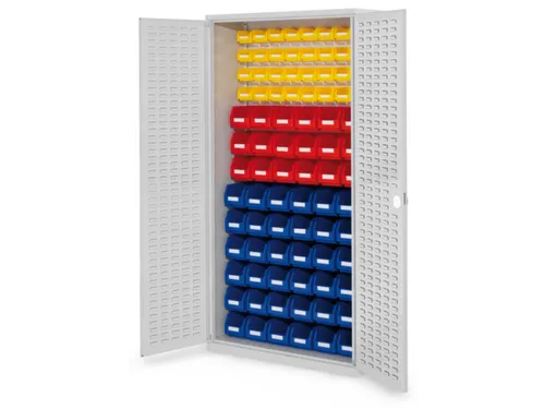 kast met sleufplaat m. bakken,HxBxD 1950x1000x410mm,86bakken PE