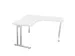 Bureau in vrije vorm 1400x1400mm Links C-voet Alu, Bl-wit