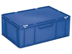 Euronorm Stapelkrat Hxlxb 230X600X400Mm 43L Met Deksel Blauw