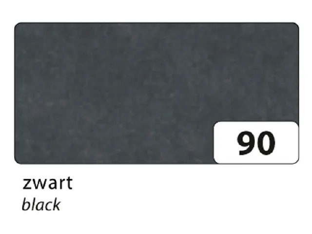 Zijdevloeipapier Folia 50x70cm 20gr nr90 zwart 5 vel