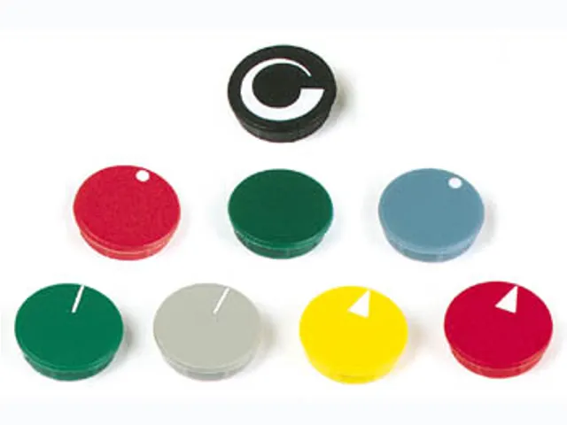 Deksel Voor 15mm Knop (Rood - Witte Lijn)