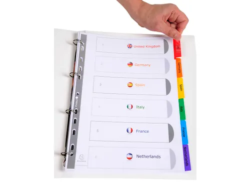 Tabbladen Witte Karton Kreatabs Personaliseerbaar 6-Delig A4 11-Gaats