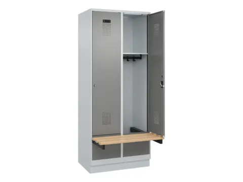 locker met bank,HxBxD 1950x800x815mm,2vak,vak B 400mm,cilinderslot
