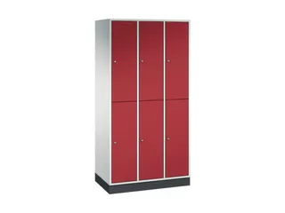 Dubbeldekse garderobekast,RAL 7035/RAL 3003,HxBxD 1950x920x500mm - 2