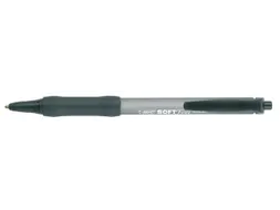 Balpen Bic soft feel grip clic medium zwart
