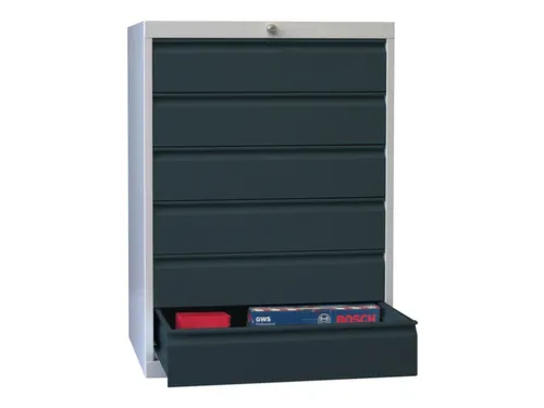 ladekast HxBxD 1000x715x600mm 6laden slot RAL7035 front RAL7016