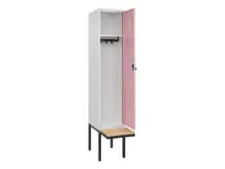 locker met bank,HxBxD 2120x400x815mm,1vak,vak B 400mm,draaigrendel - 2