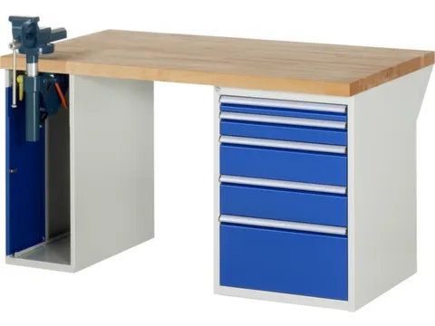 werkbank,HxBxD 890x1500x900mm,beukblad,draagverm. 750kg,2containers