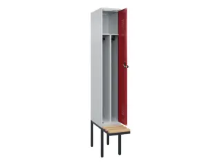 locker met bank,voor scheiding van kleding,HxBxD 2120x300x815mm,1vak - 1