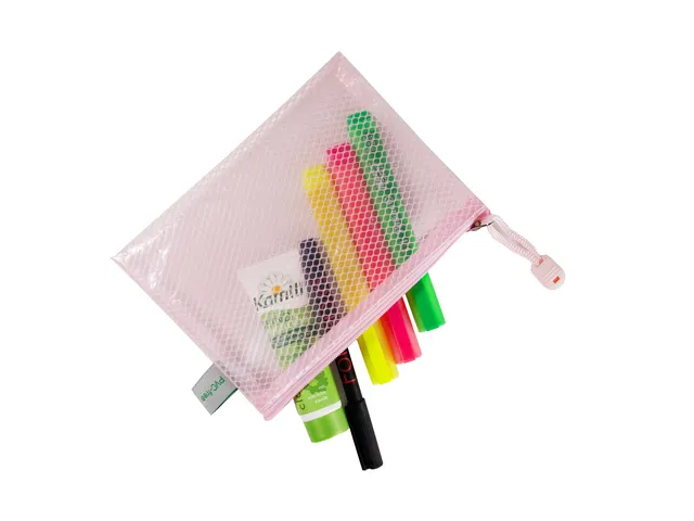 Pochette zip Foldersys EVA A6 rose pastel