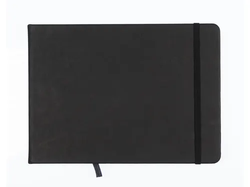 Schetsboek Kangaro A5 landscape zwart PU HC 80 blad 140gr roomwit met