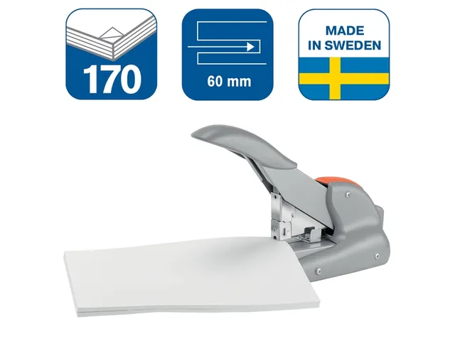 Agrafeuse Rapid Duax Flat Clinch 170 feuilles argent/orange