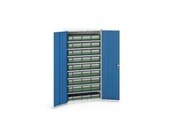 Systeemkast 2000x1050x350mm 36bakken 8xlegbord RAL7035+RAL5010