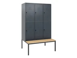 Dubbeldekse dekenkist,HxBxD 1950x1200x815mm,3x2vak.,vak B 400mm