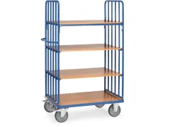 Etagewagens 8311 4 Etages Hout 600kg Laadvlak 1000x600mm Ral5007