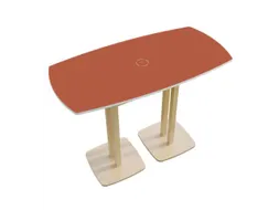 Tonvormige statafel Woody 110x150x75cm Rood Natuur 2 schotelvoeten