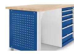 zijpaneel,v. werkbank,HxB 692x610mm,geperfor.,RAL5010