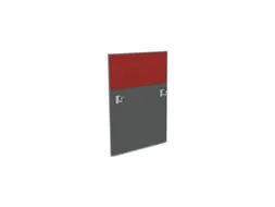 baliepaneel,v. bureau,aanbouw links,B 800mm,MS-donkergrijs,BN4011-rood