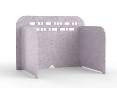 Akoestisch PET-vilt scheidingsscherm S 70x55cm lichtgrijs