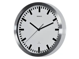 Wandklok MAUL Pilot RC Ø30,5cmx4.5cm aluminium/wit incl.batterij - 3