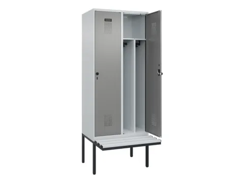 locker met bank,voor scheiding van kleding,HxBxD 2120x800x815mm,2vak