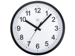 Wandklok nXt Robust dia 25,5cm zwart/wit kunststof