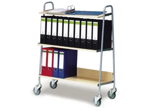 Ordnerwagen,Draagverm. 120Kg,3Etage(S),Houten Legborden,3Legborden