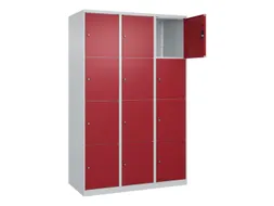 lockerkast,HxBxD 1850x1200x500mm,3x4vakken,vak B 400mm,cil.-slot