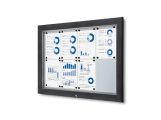 Vergrendelbaar vitrine mededelingenbord Outdoor 8xA4 Antraciet - 1